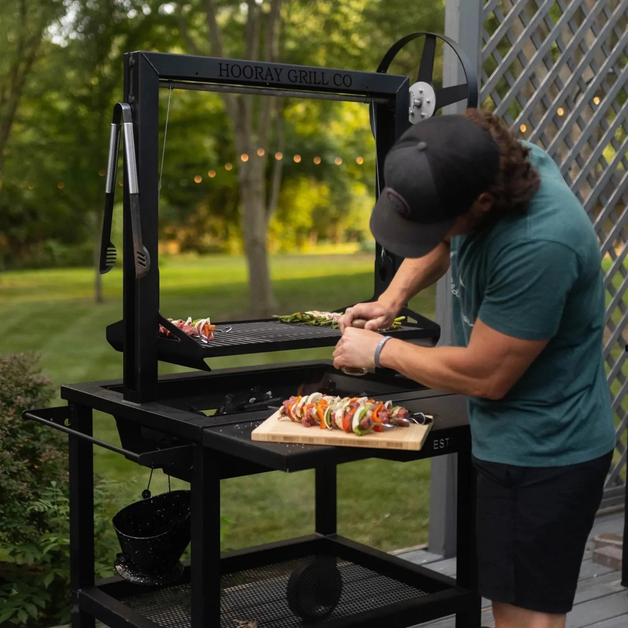 Hooray Grill Company 40" Open Fire Grill with Rotisserie