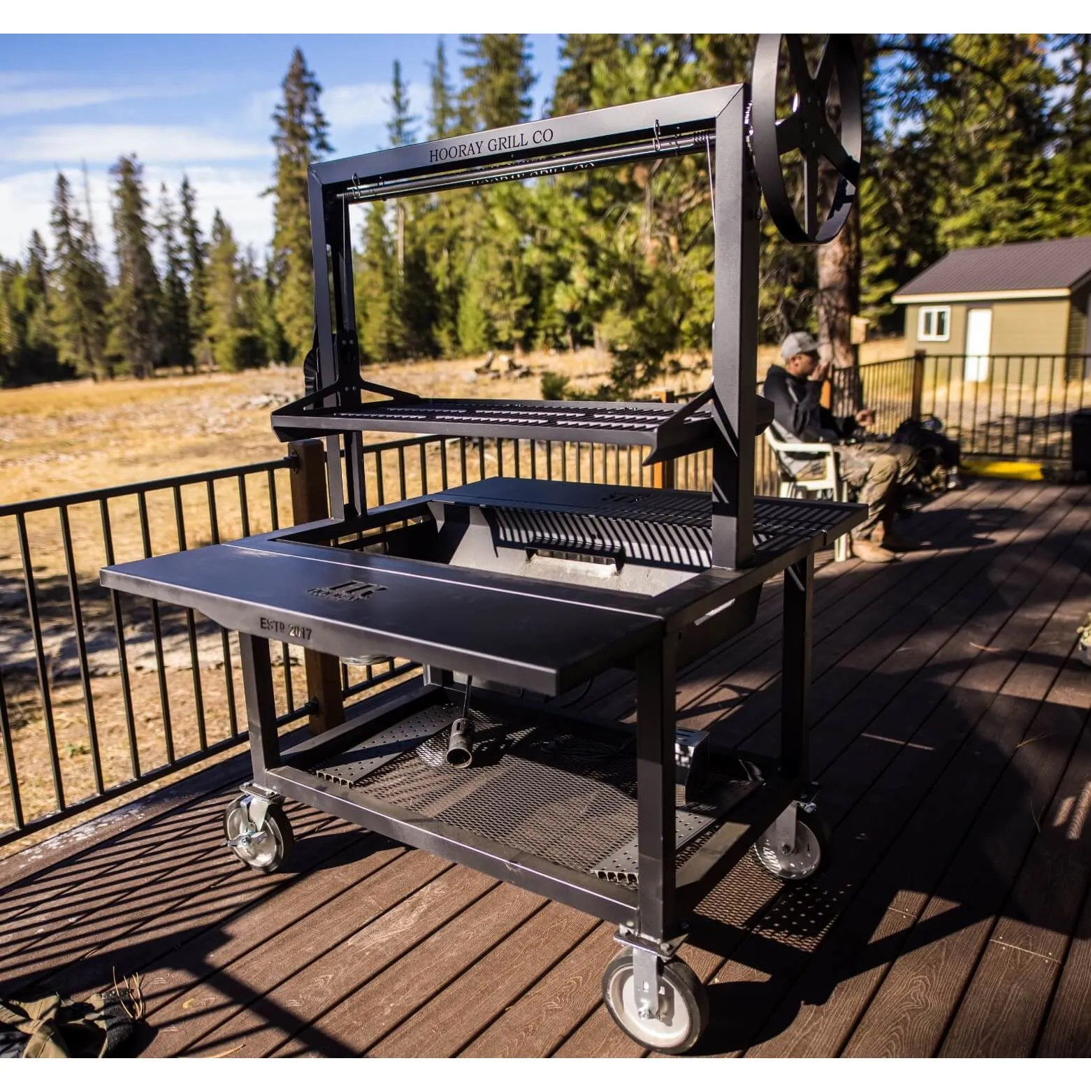 Hooray Grill Company 40" Open Fire Grill with Rotisserie