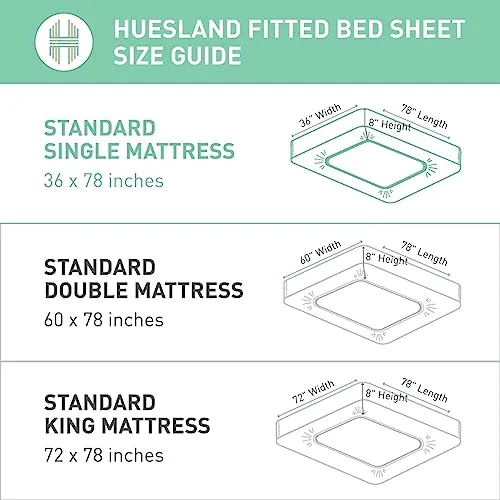 Huesland by Ahmedabad Cotton 144 TC Fitted Cotton Bedsheet Single Bed with 1 Pillow Cover | 36x78 inches, Blue & White