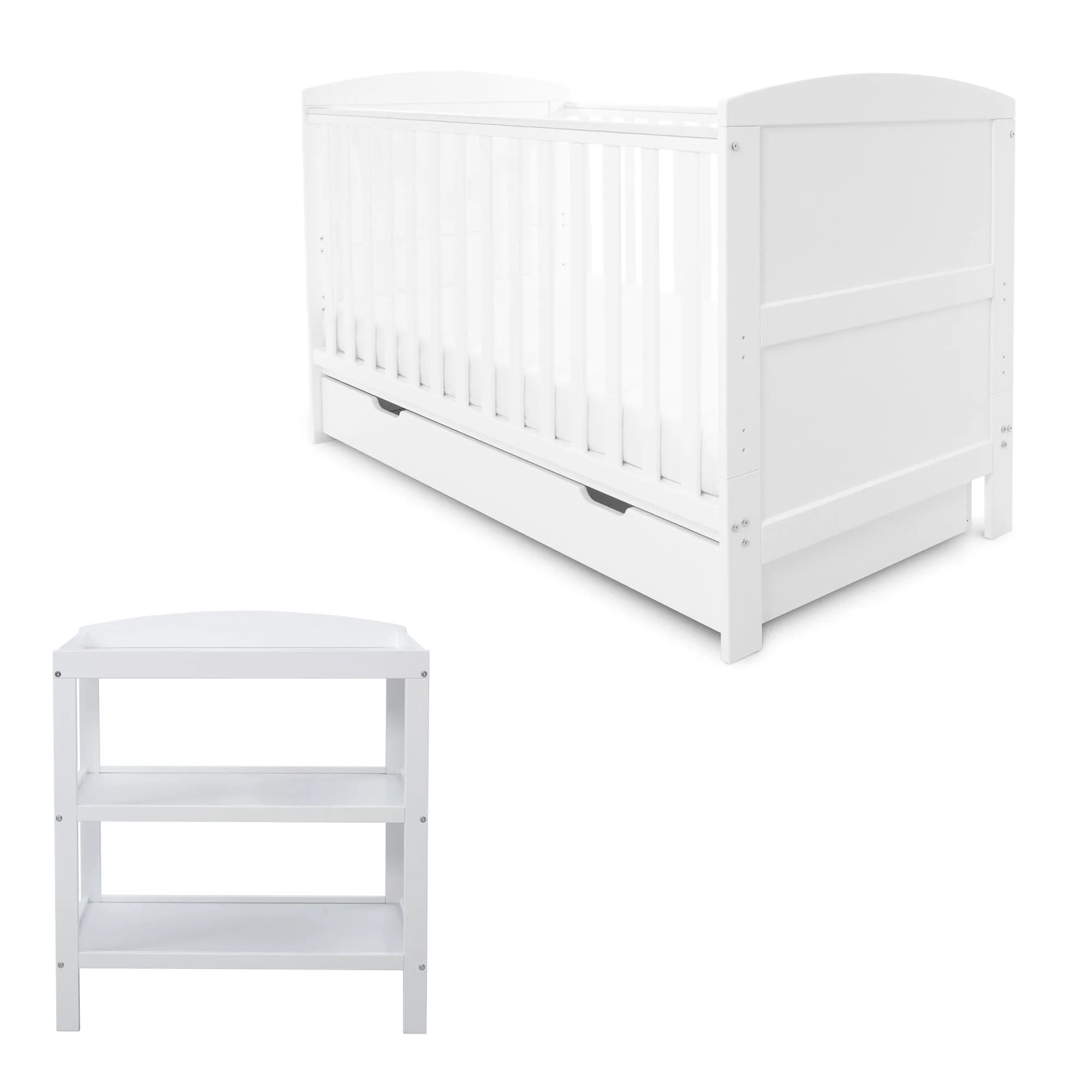 Ickle Bubba Coleby Classic 2 Piece Furniture Set with Under Drawer White