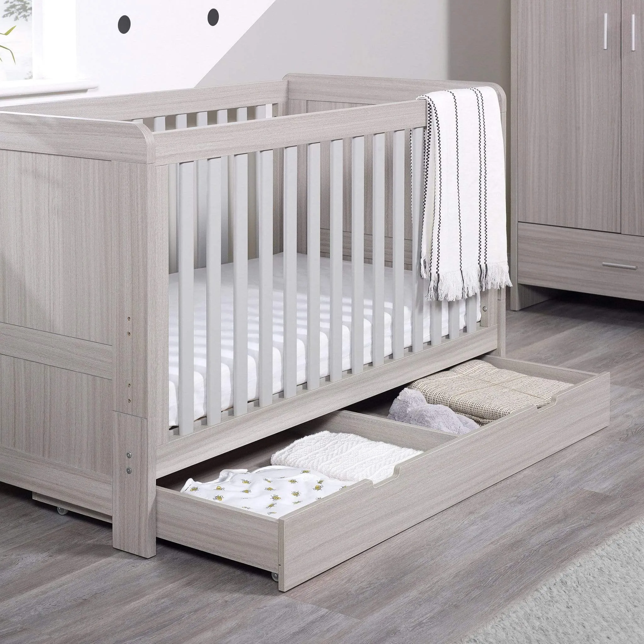 Ickle Bubba Pembrey 2 Piece Furniture Set and Under Drawer Ash Grey