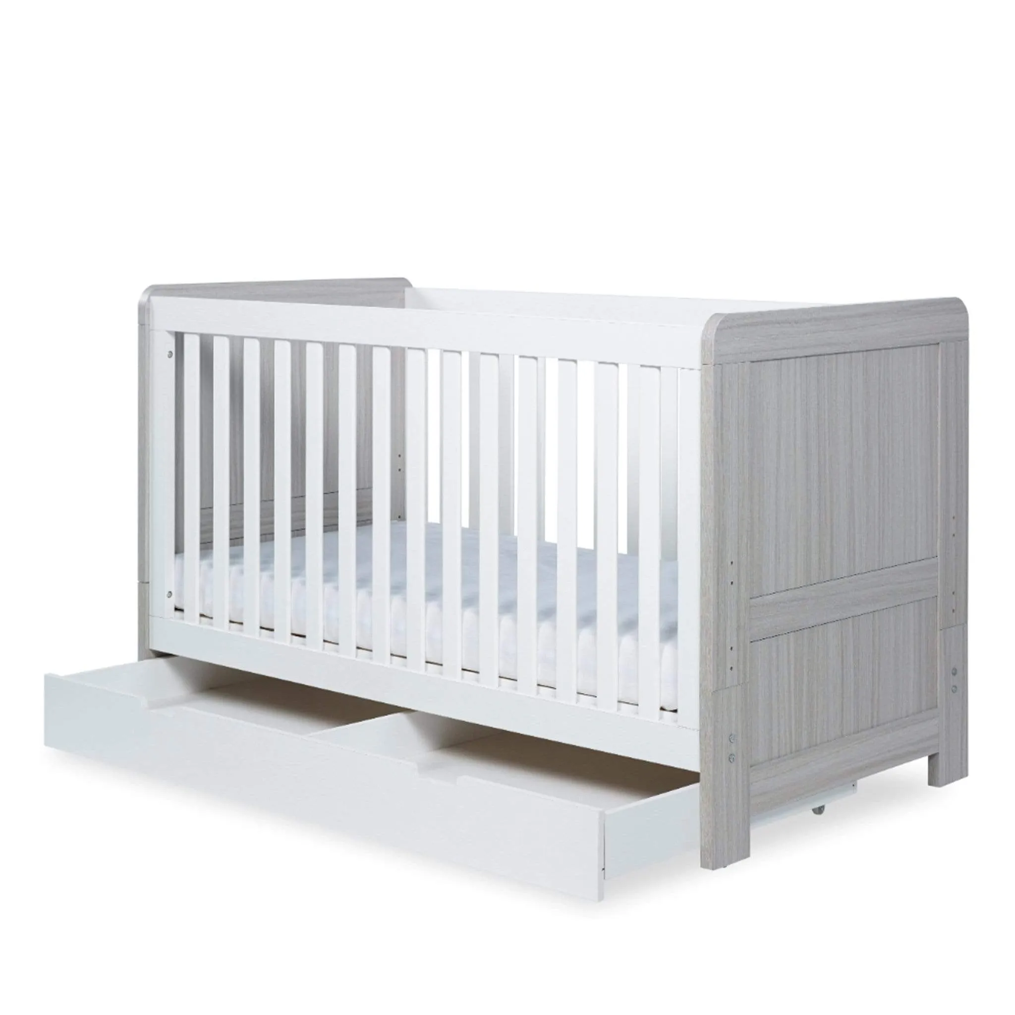 Ickle Bubba Pembrey 4 Piece Furniture Set and Under Drawer Ash Grey & White