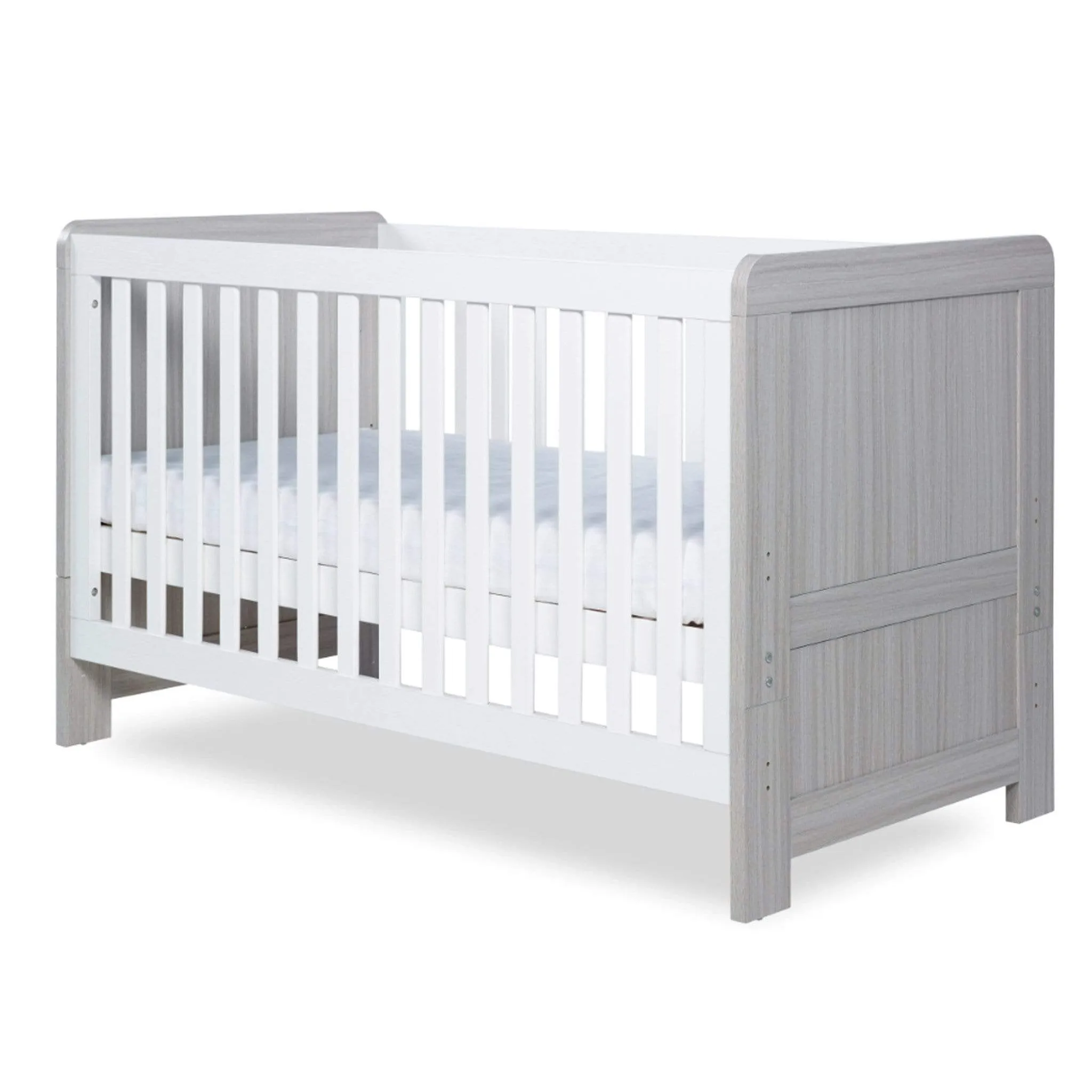 Ickle Bubba Pembrey Cot Bed Ash Grey & White