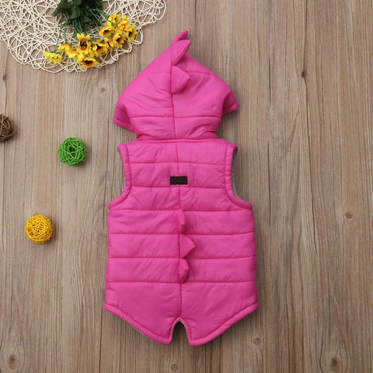 Kids Baby Boys Girls Dinosaur Hoodie Jacket Zipper Up Cotton Padded Hooded Coat Outwear
