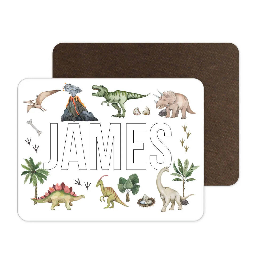 Kids Personalized Whiteboard | Dino Tracks