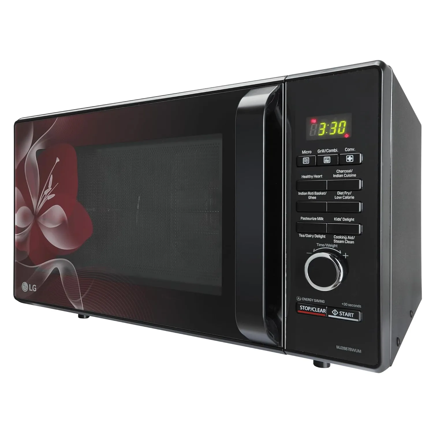 LG MJ2887BWUM 28 L Charcoal Convection Healthy Microwave Oven (Black, 360 Motorised Rotisserie)