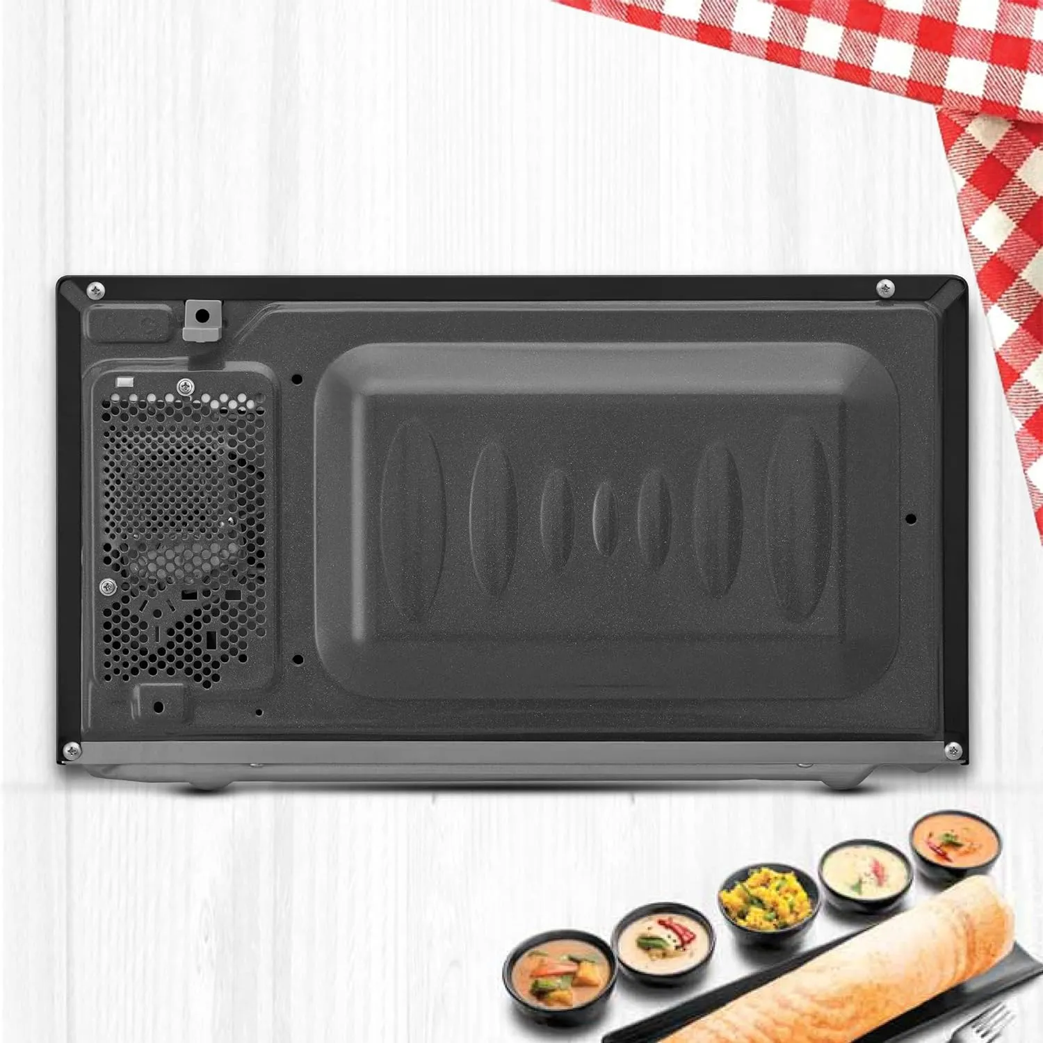 LG MS2043DB 20 L Solo Microwave Oven | 44 Auto Cook Menus | Touch Keypad | Child Lock | Compact Design | Black