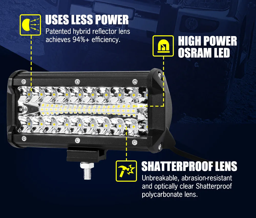 Lightfox 7inch Led Light Bar 1 Lux @ 150M IP68 5,950 Lumens