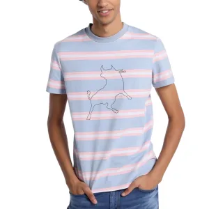 Lois striped cotton t-shirt blue/pink