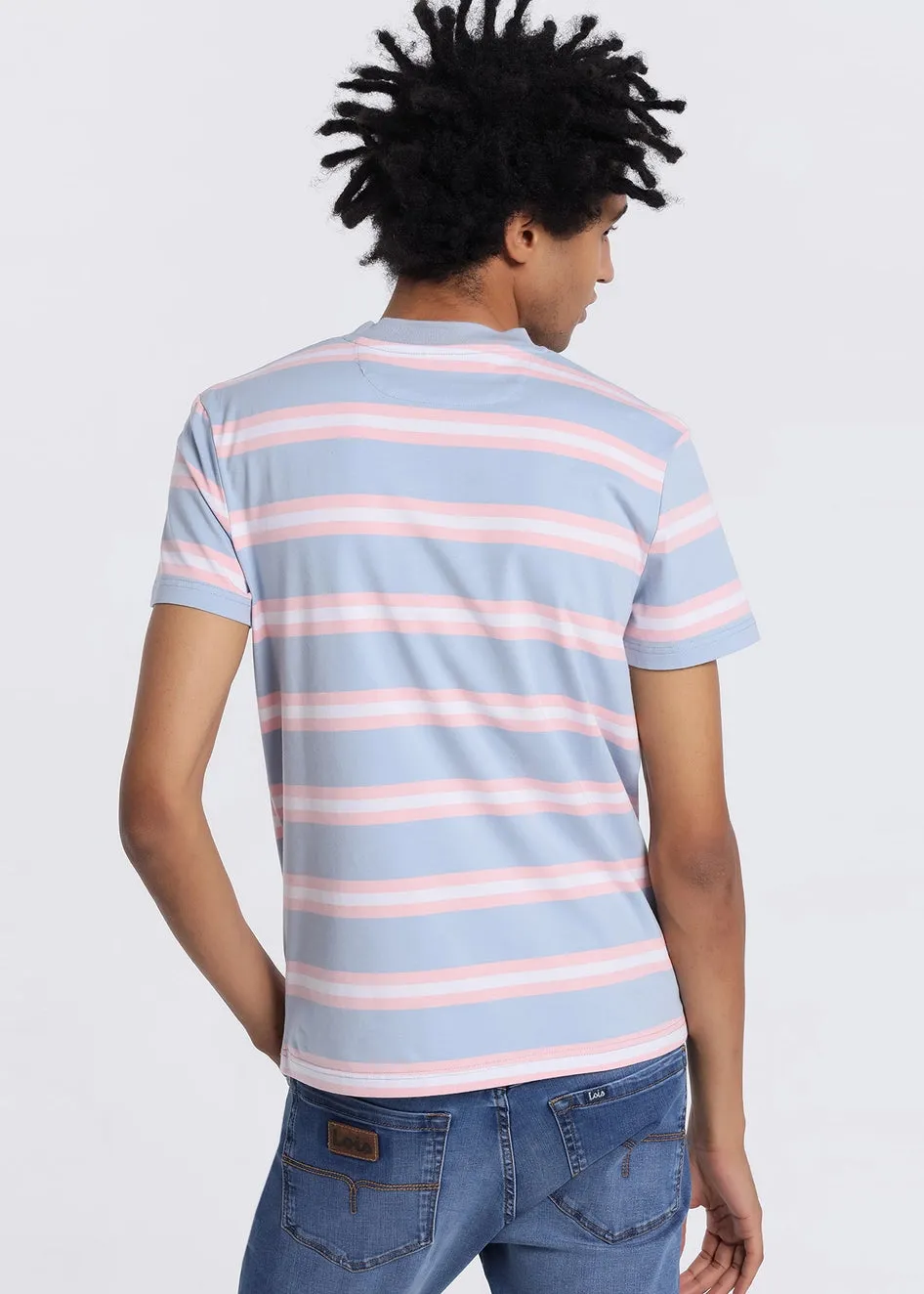 Lois striped cotton t-shirt blue/pink