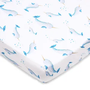 Masilo Bamboo Muslin Fitted Cot Sheet - Believe In Narwhals
