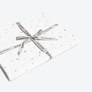 Masilo Organic Fitted Cot Sheet - Blue/Grey Star