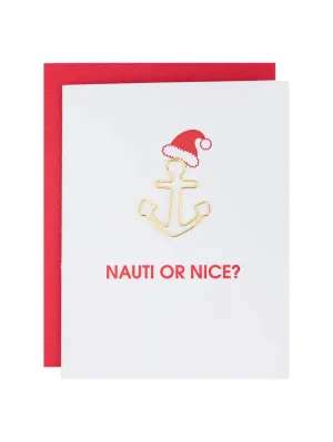 Nauti or Nice Holiday - Paper Clip Letterpress Card