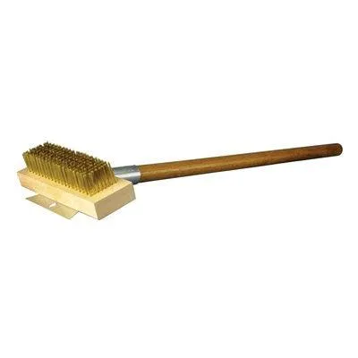 Nella 30" Brass Broiler Brush with Horizontal Scraper