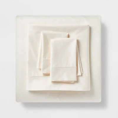 New - Threshold 500 Thread Count Cotton Blend Sateen 4PC Sheet Set Year-Round