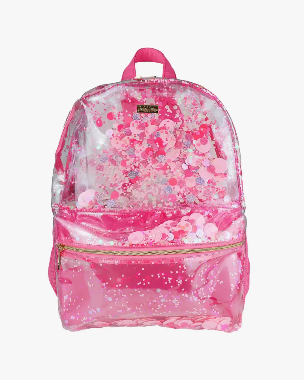 Pink Party Confetti Pink Clear Backpack