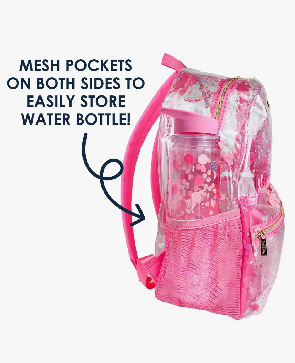 Pink Party Confetti Pink Clear Backpack