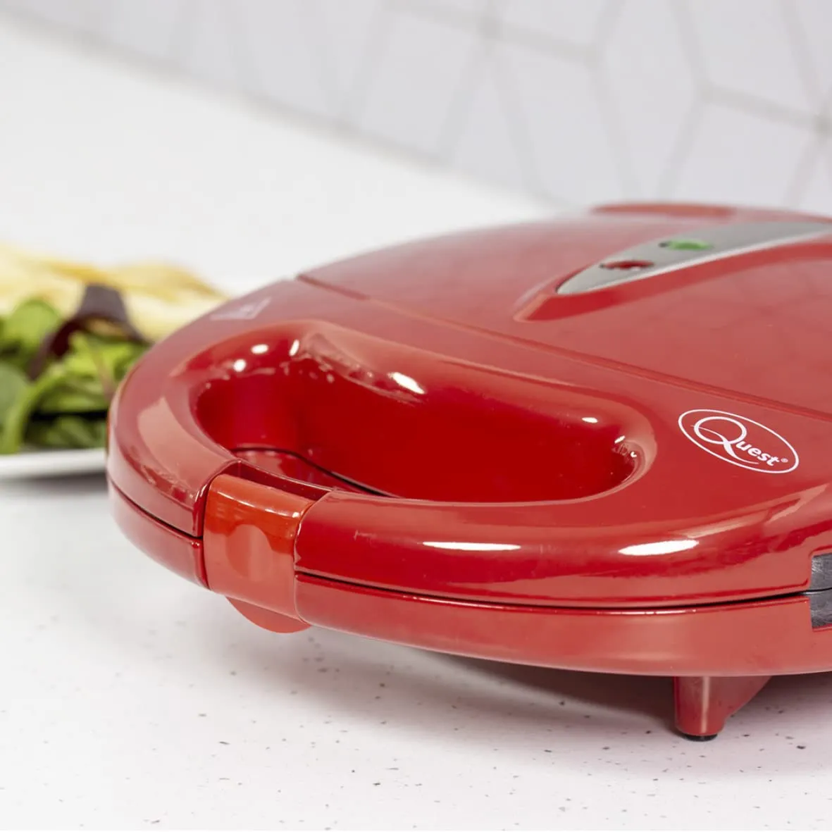 Quest 35149 Sandwich Toastie Maker/Red/Non-Stick Easy Clean/Student Essentials for University