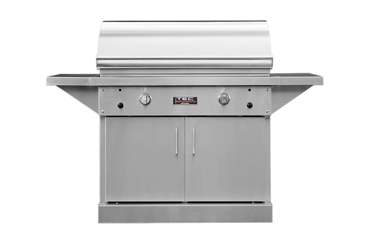 TEC Grills:  44" Patio On Stainless Cabinet With Side Shelves (64")