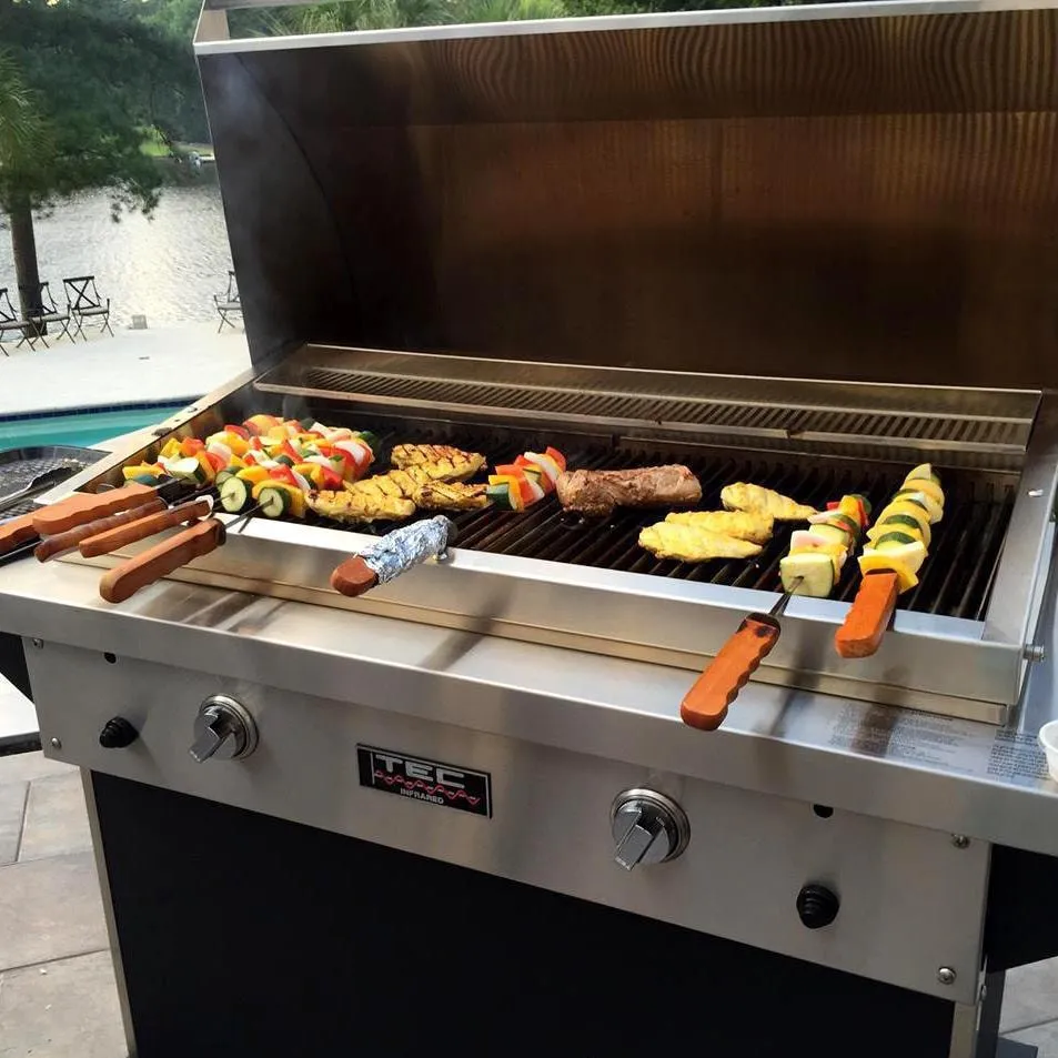 TEC Grills:  44" Patio On Stainless Cabinet With Side Shelves (64")